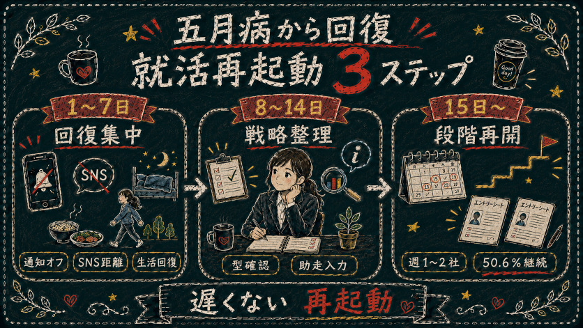 五月病から回復して就活を再起動する3つのステップ