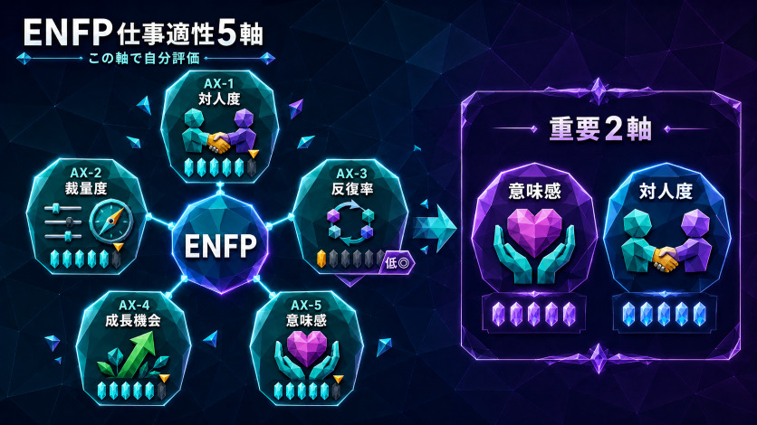 ENFP仕事適性5軸｜この軸で職業を自分で評価できる