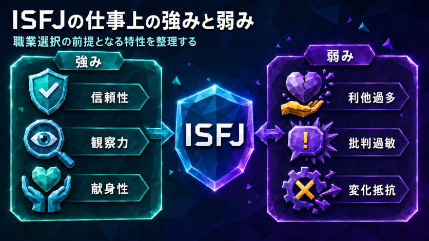 ISFJの仕事上の強みと弱み|職業選択の前提となる特性を整理する