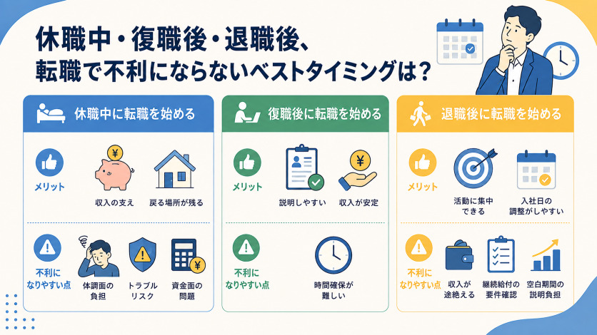 休職中・復職後・退職後、転職で不利にならないベストタイミングは？