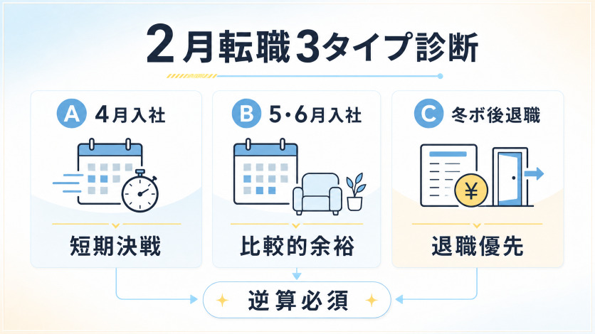 2月転職の前に確認｜あなたはどのパターン？パターン別診断（3タイプ）