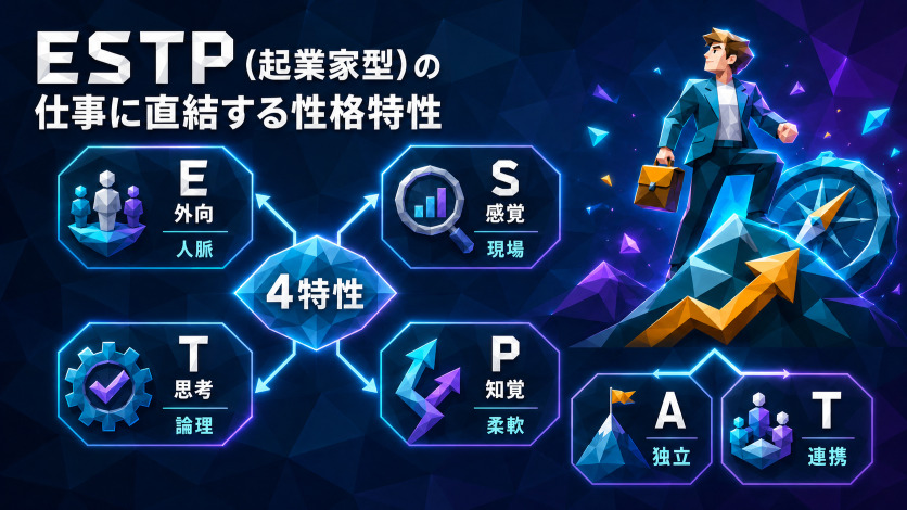 ESTP（起業家型）の仕事に直結する性格特性