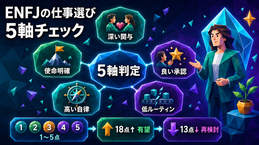 ENFJが仕事・職業を選ぶための5軸チェックリスト