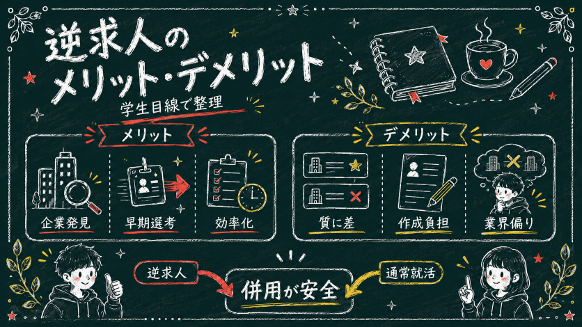 新卒が逆求人を使うメリット・デメリット【学生目線で正直に整理】