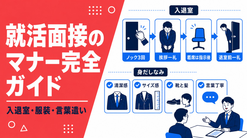 就活面接のマナー完全ガイド｜入退室・服装・言葉遣いのポイント