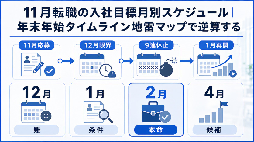 11月転職の入社目標月別スケジュール|年末年始タイムライン地雷マップで逆算する