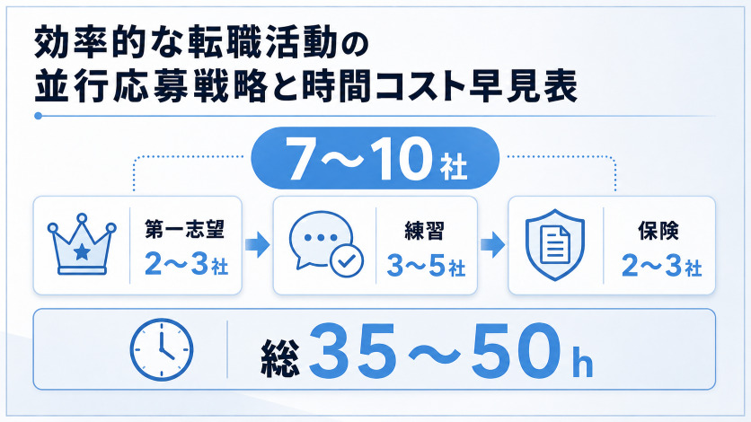 効率的な転職活動の並行応募戦略と時間コスト早見表