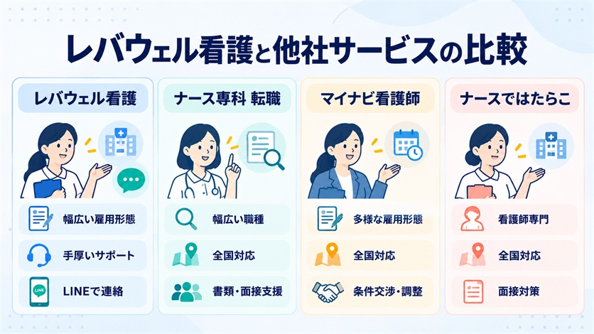 10-レバウェル看護と他社サービスの比較