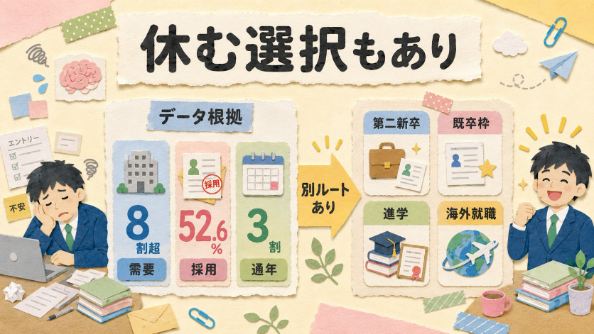 就活をやめる・休む・縮小するをデータで考える|めんどくさすぎるなら別のルートもある