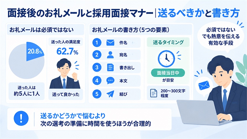 13-面接後のお礼メールと採用面接マナー|送るべきかと書き方