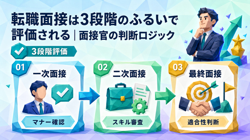 転職面接は3段階のふるいで評価される｜面接官の判断ロジック