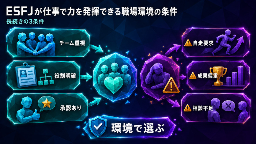 ESFJが仕事で力を発揮できる職場環境の条件
