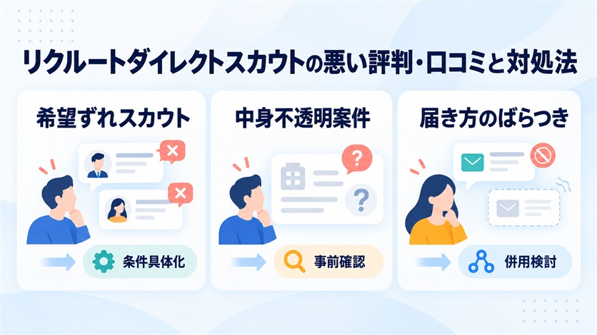 06-リクルートダイレクトスカウトの悪い評判・口コミ8件と対処法