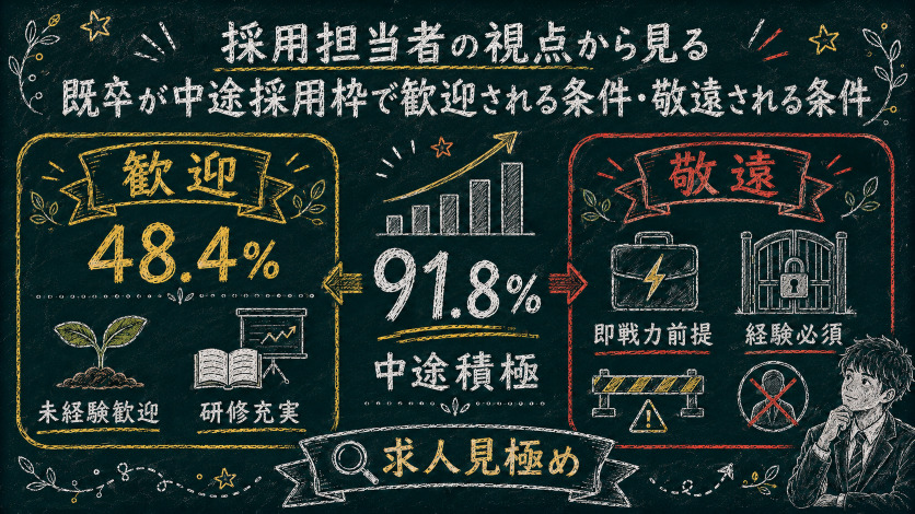 採用担当者の視点から見る:既卒が中途採用枠で歓迎される条件・敬遠される条件