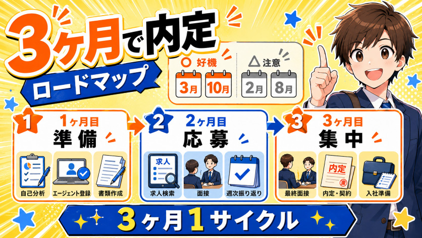 既卒の楽な就活スケジュール——今から3ヶ月で内定を取るロードマップ
