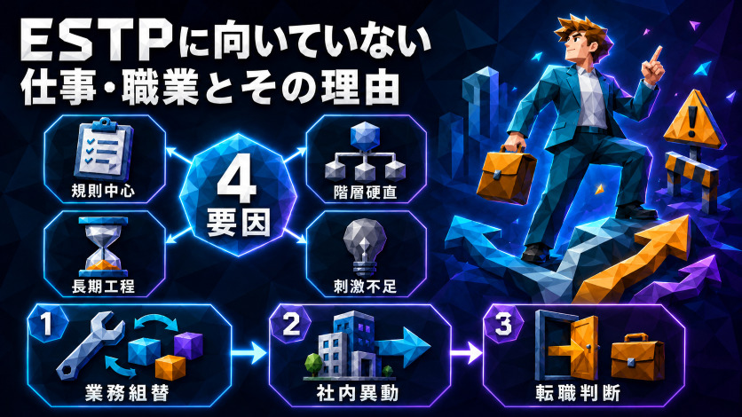 ESTPに向いていない仕事・職業とその理由