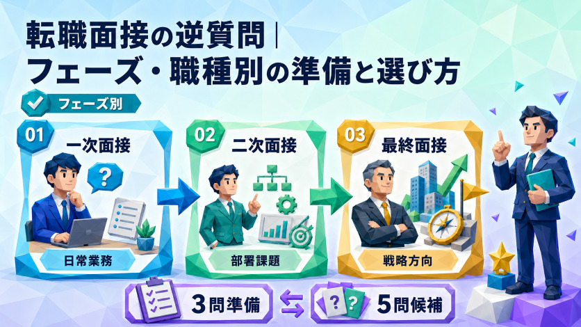 転職面接の逆質問｜フェーズ・職種別の準備と選び方