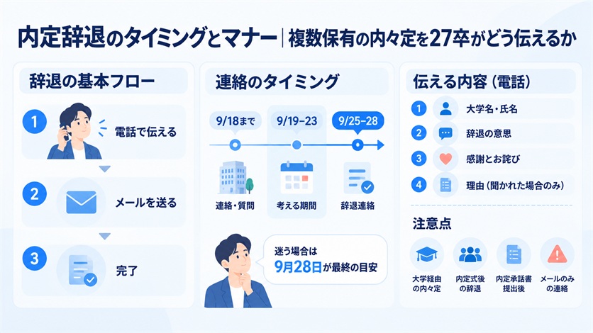 05_内定辞退のタイミングとマナー｜複数保有の内々定を27卒がどう伝えるか