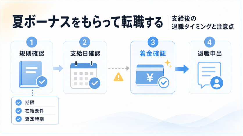 夏ボーナスをもらって転職する|支給後の退職タイミングと注意点
