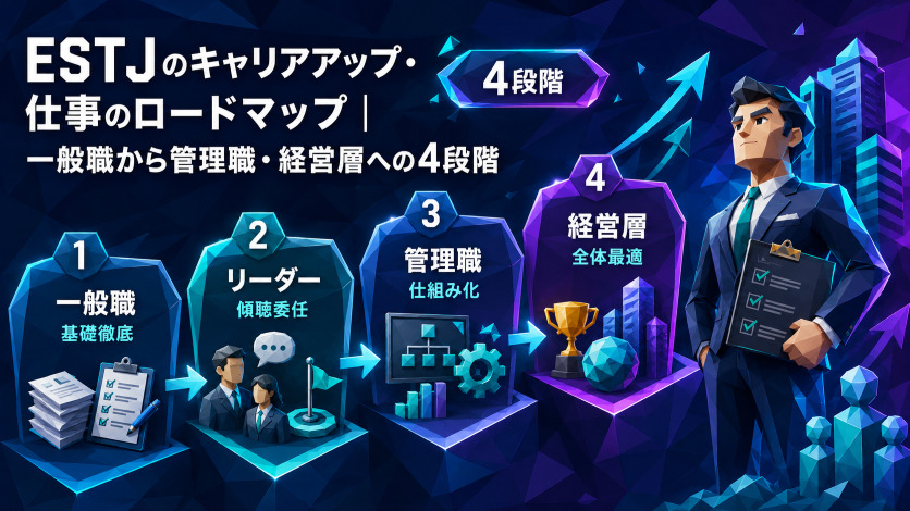 ESTJのキャリアアップ・仕事のロードマップ｜一般職から管理職・経営層への4段階