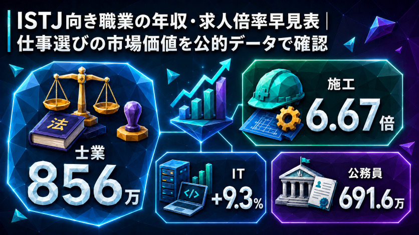 ISTJ向き職業の年収・求人倍率早見表|仕事選びの市場価値を公的データで確認
