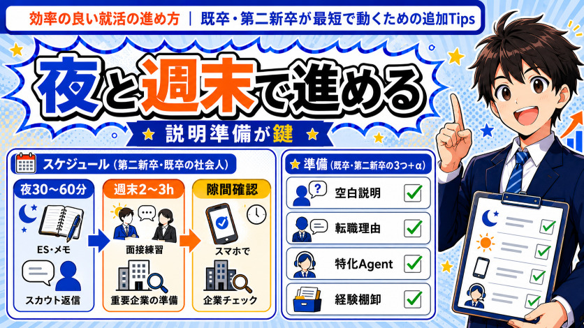 効率の良い就活の進め方｜既卒・第二新卒が最短で動くための追加Tips