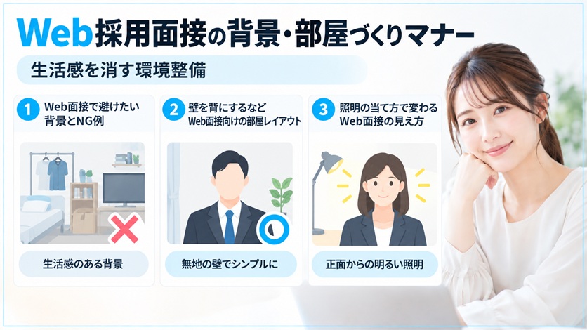 04-Web採用面接の背景・部屋づくりマナー|生活感を消す環境整備