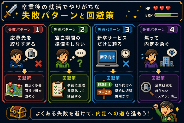 卒業後の就活でやりがちな失敗パターンと回避策