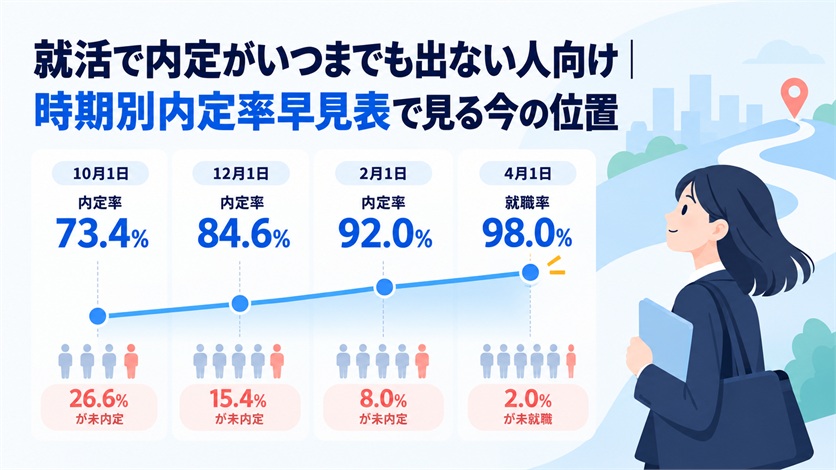 02-就活で内定がいつまでも出ない人向け|時期別内定率早見表で見る今の位置