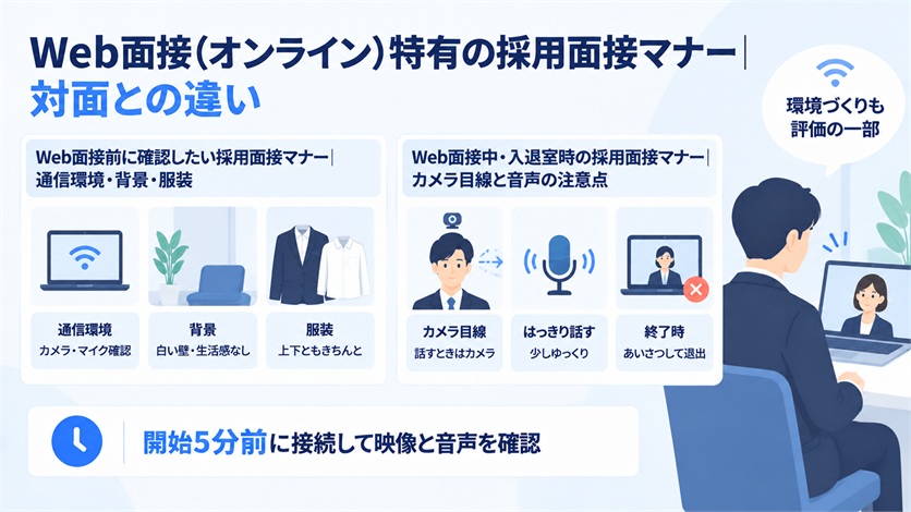 10-Web面接(オンライン)特有の採用面接マナー|対面との違い