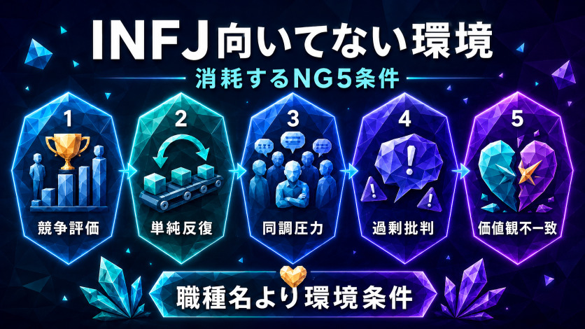INFJに向いていない仕事・職場環境｜消耗するNG条件を職業別に整理