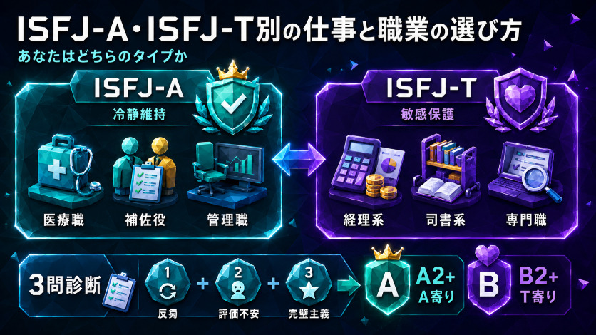 ISFJ-A・ISFJ-T別の仕事と職業の選び方|あなたはどちらのタイプか