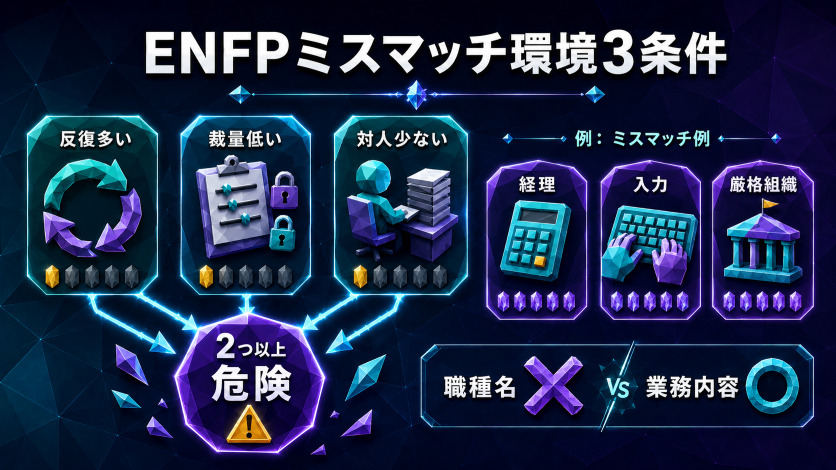 ENFPに向いていない仕事・職場環境｜特性との不一致を確認する