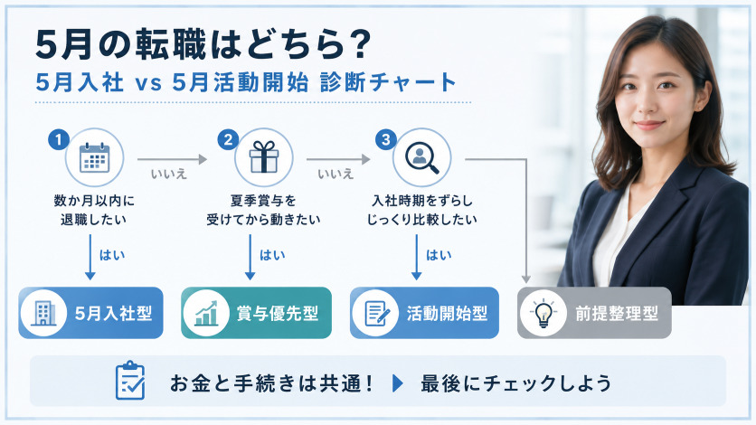 5月の転職はどちら？「5月入社」と「5月から転職活動開始」の診断チャート