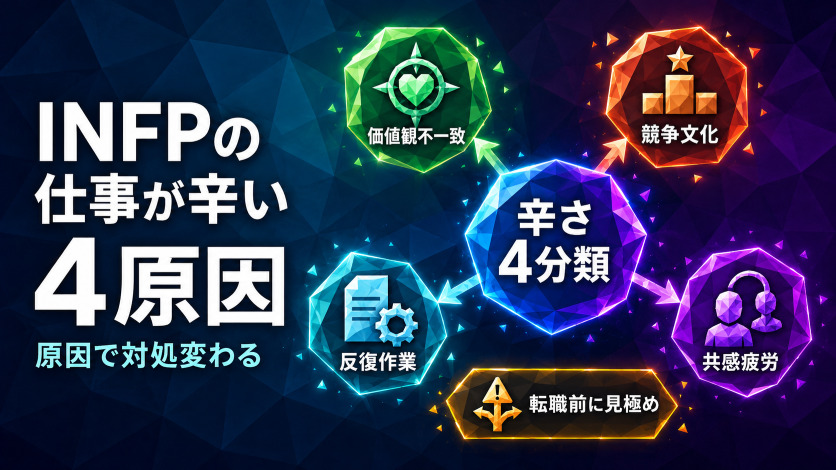 INFPの仕事が辛い4つの原因|職業を変える前に確認する対処策