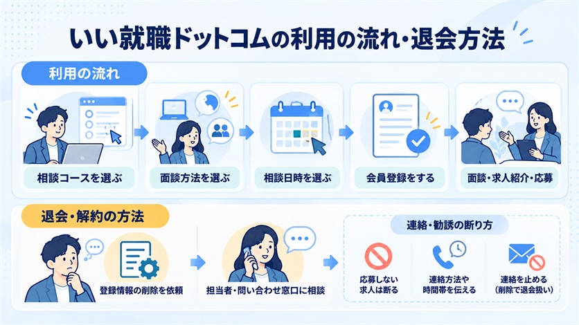 09-いい就職ドットコムの利用の流れ・退会方法