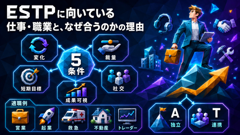 ESTPに向いている仕事・職業と、なぜ合うのかの理由