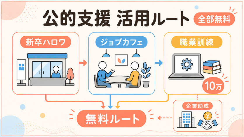 お金をかけずに既卒就活を進める公的支援制度の活用ルート