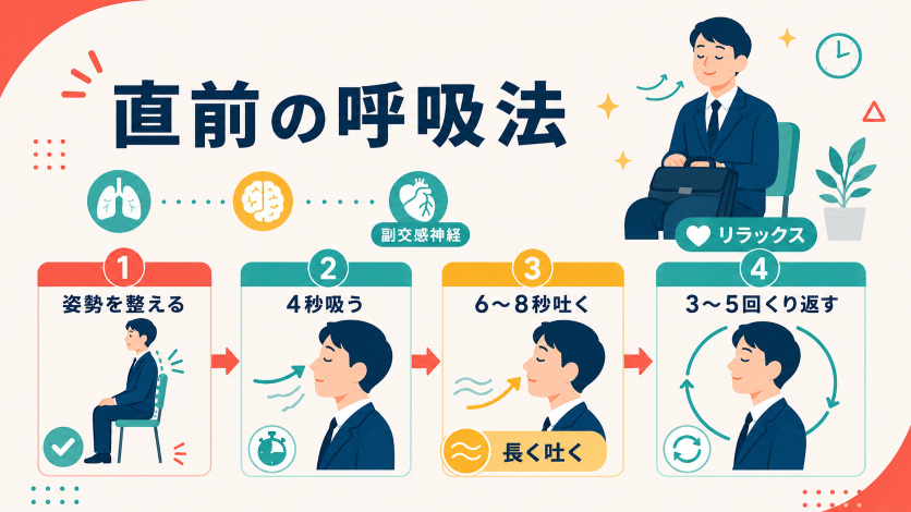 採用面接直前に使える呼吸法|緊張を和らげる仕組みと手順