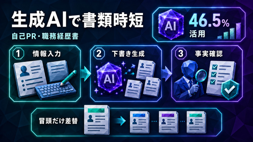 生成AIで楽な転職活動の書類作成を時短する方法｜自己PR・職務経歴書を効率化