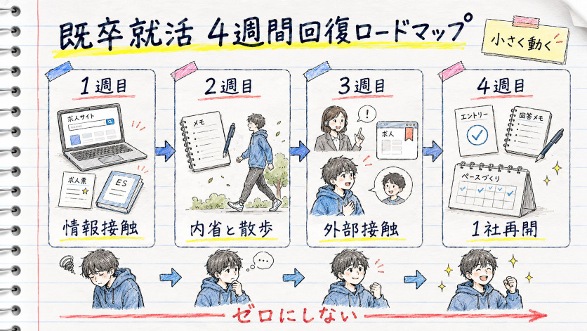 既卒就活・五月病からの4週間段階的回復ロードマップ