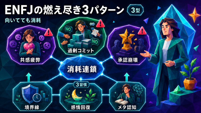 ENFJが仕事で燃え尽きる3つのパターン|向いている職業でも消耗する理由